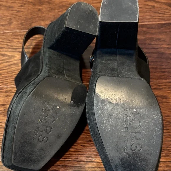 Michael Kors Black Suede Slingback Mules - Picture 2 of 2